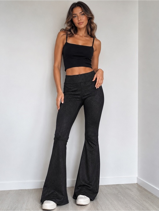 NOBO Pants - NOBO Black High-Waist Flared Leggings